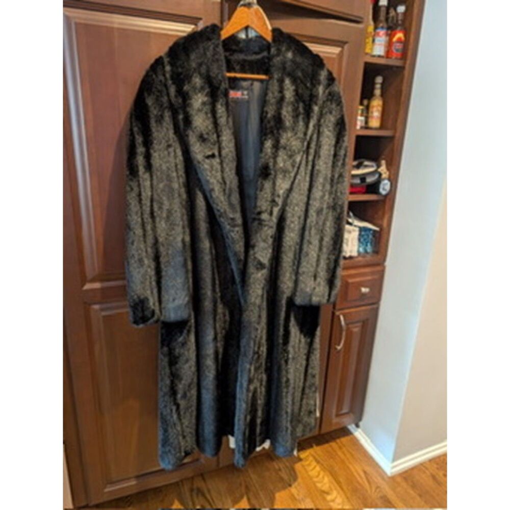 Adolph Schuman for I. Magnin Medium Faux Mink Full Length Coat Jacket